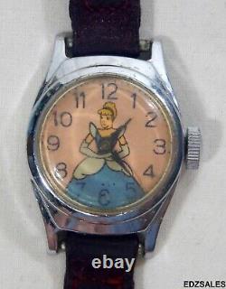 Walt Disney Cinderella Wrist Watch with Plastic Slipper Box Rare Vintage Watch