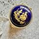 Western Antique Limoges Small Pill Case, Round Box, Dark Navy