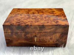 Wood jewelry box lined vintage burl wood jewelry box new handmade box necklace