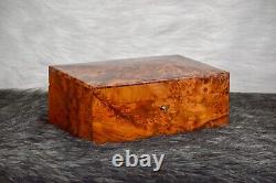 Wood jewelry box lined vintage burl wood jewelry box new handmade box necklace