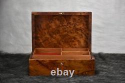 Wood jewelry box lined vintage burl wood jewelry box new handmade box necklace