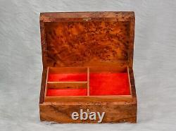 Wood jewelry box lined vintage burl wood jewelry box new handmade box necklace