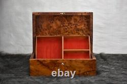 Wood jewelry box lined vintage burl wood jewelry box new handmade box necklace