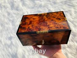 Wood storage box vintage Medium wooden boxes antique jewelry box for women gift