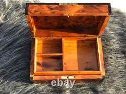 Wood storage box vintage Medium wooden boxes antique jewelry box for women gift