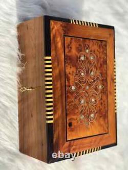 Wood storage box vintage large wooden boxes antique jewelry box for women gift