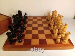 Wooden Vintage Chess Set Regency Chess Pieces with Wooden board and Vintage Box