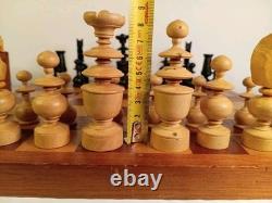Wooden Vintage Chess Set Regency Chess Pieces with Wooden board and Vintage Box