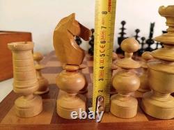 Wooden Vintage Chess Set Regency Chess Pieces with Wooden board and Vintage Box