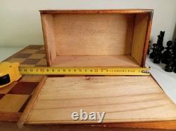 Wooden Vintage Chess Set Regency Chess Pieces with Wooden board and Vintage Box
