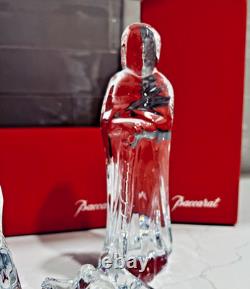 X3 Vtg Baccarat Nativity with Boxes Mary Joseph & Baby Jesus Retired Signed MINT