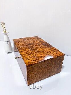 XLarge Thuya Wood Burl Memory Keepsake Lockable Handmade Luxury Vintage box gift