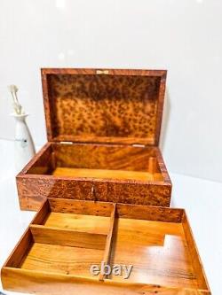 XLarge Thuya Wood Burl Memory Keepsake Lockable Handmade Luxury Vintage box gift