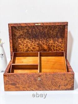 XLarge Thuya Wood Burl Memory Keepsake Lockable Handmade Luxury Vintage box gift