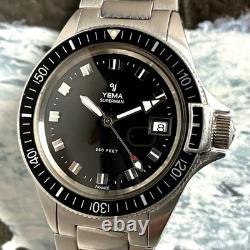 Yema Vintage Superman Heritage 20 BAR Diver Watch Quartz Ronda 515 FE 39mm WithBox